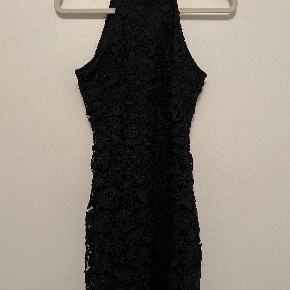 Lulus black floral lace dress